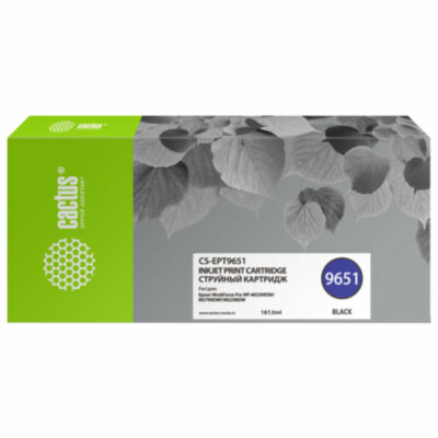 Картридж струйный CACTUS (CS-EPT9651) для Epson WorkForce Pro WF-M5299DW/M5799DW, черный, 364178
