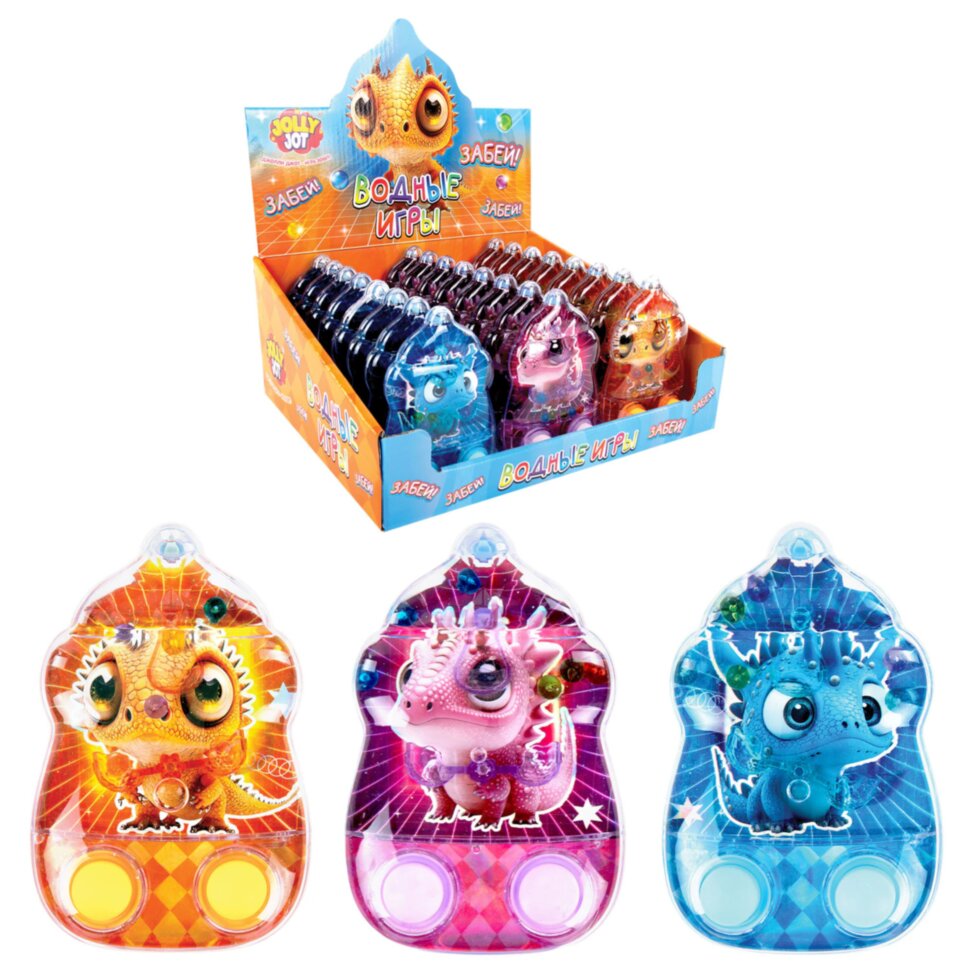 Водная игра ДРАКОНЧИКИ, 12х8 см, мячики, ассорти, 3 вида, JOLLY JOT (ДЖОЛЛИ ДЖОТ), 665994, 24 штук, 665994