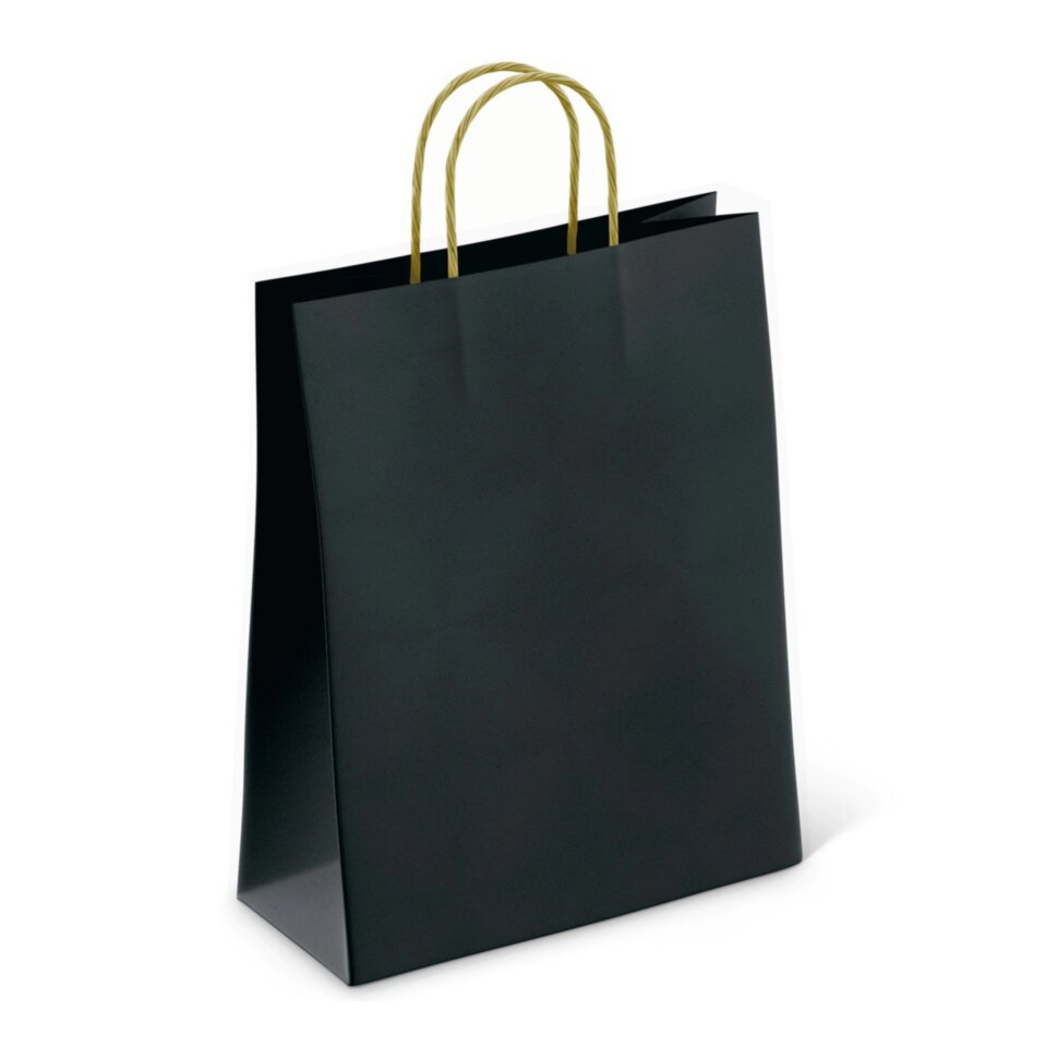 Крафт-пакет бумажный "Black" 26х15х35 см, с кручеными ручками, плотность 80 г/м2, моноцвет, 112429, 50 штук, 701004