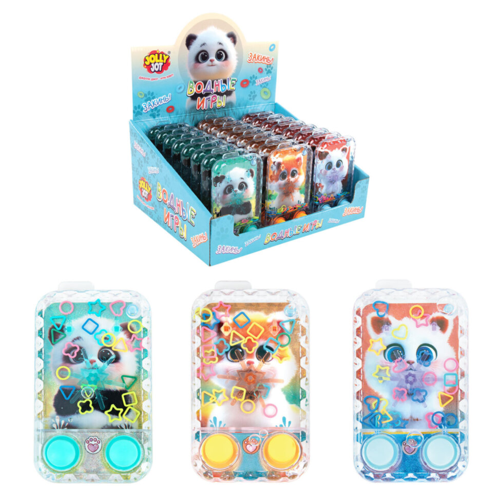 Водная игра МИЛЫЕ ЗВЕРЯТА, 13х7 см, колечки, ассорти, 3 вида, JOLLY JOT (ДЖОЛЛИ ДЖОТ), 665999, 24 штук, 665999