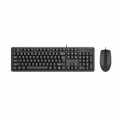 Набор проводной A4TECH KK-3330, USB, клавиатура 104 клавиши, мышь 2 кнопки + 1 кнопка-колесо, черная, 1530249, 513929