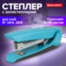 Степлер №24/6, 26/6 BRAUBERG "ULTRA", до 30 листов, с антистеплером, голубой, 228757, 228757