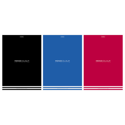 Тетрадь А4, 96 л., HATBER, скоба, линия, матовая ламинация, тиснение, "MONOCOLOUR" (микс в спайке), 093583, 96Т4лтВ2, 405703