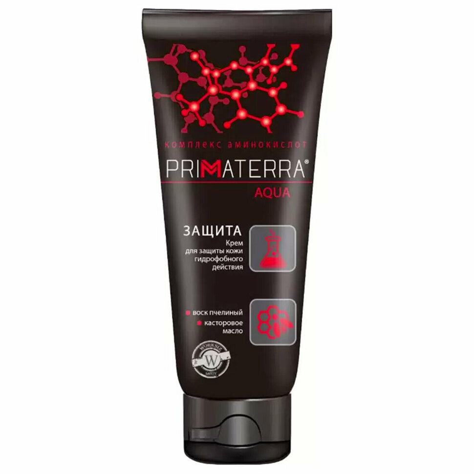 Крем защитный 100 мл, PRIMATERRA AQUA, гидрофобный для кожи, от кислотных и щелочных средств, 609727