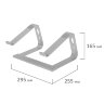Подставка для ноутбука алюминиевая, нескользящая, 295х255 мм, BRAUBERG SOLID, 513618, 513618
