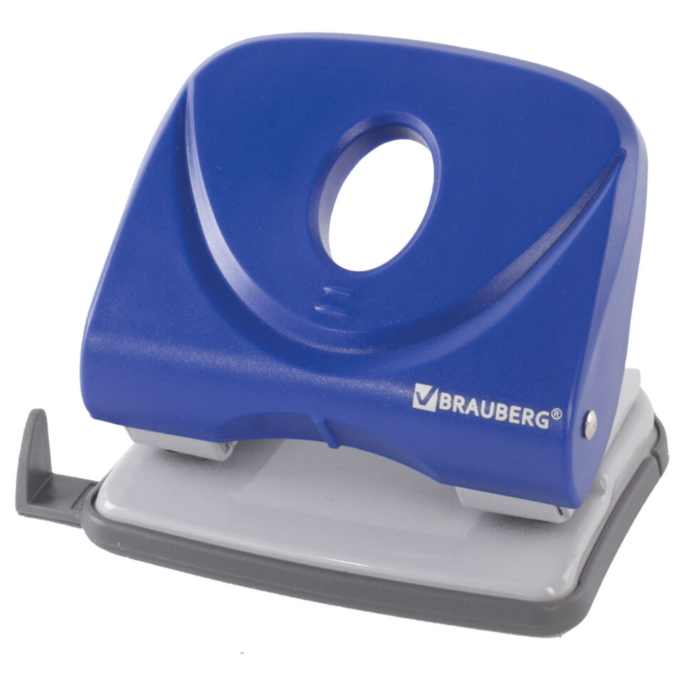 Дырокол BRAUBERG "Original", до 25 листов, синий, 222543, 222543