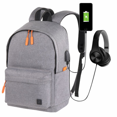 Рюкзак BRAUBERG URBAN универсальный, с отделением для ноутбука, USB-порт, "Energy", серый, 44х31х14 см, 270806, 270806