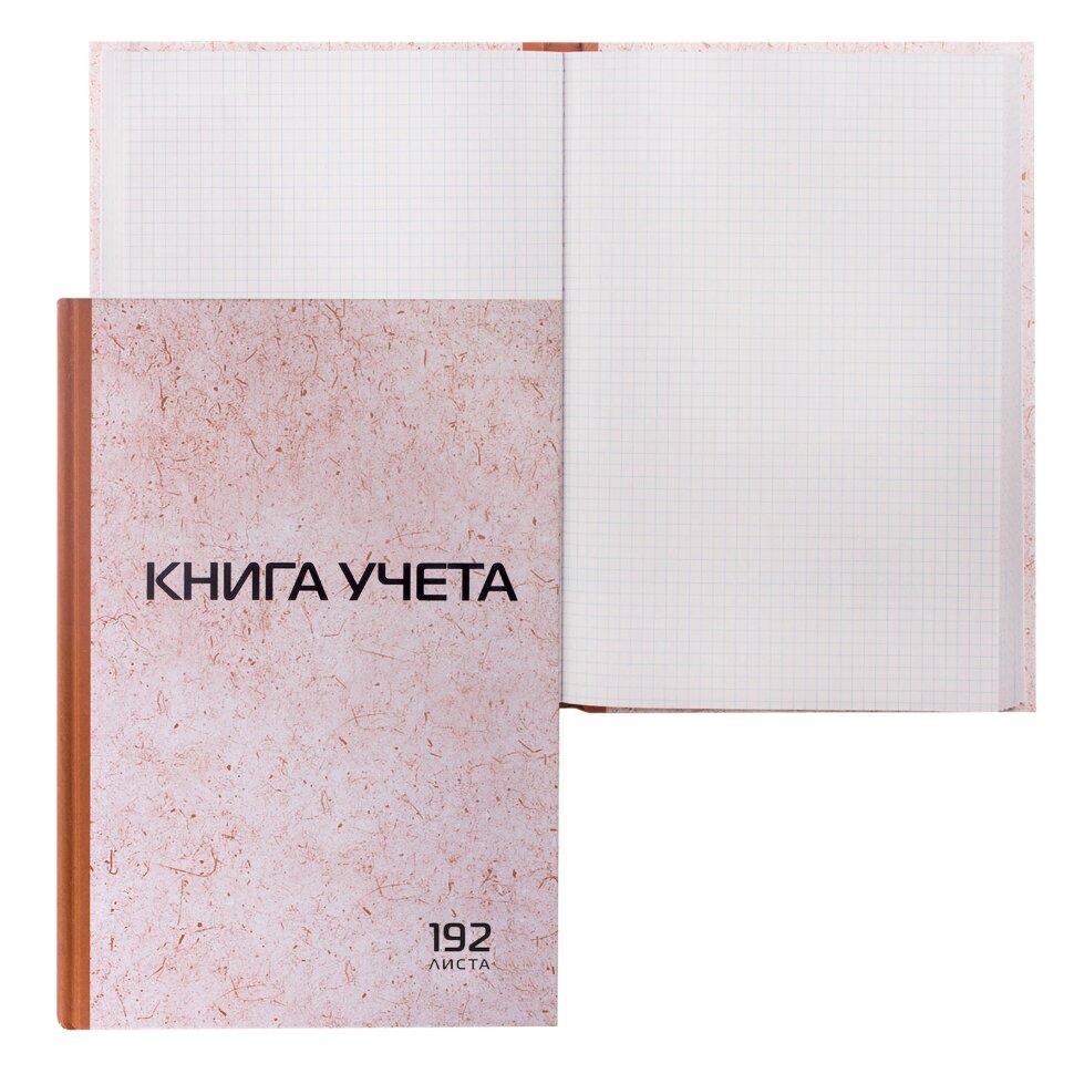 Книга учета 192 л., клетка, твердая, картон, типографский блок, А4 200х290 мм, STAFF, 130181, 130181