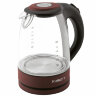 Чайник SCARLETT SC-EK27G98, 1,7 л, 2200 Вт, закрытый нагревательный элемент, стекло, коричневый, 455918