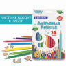 Карандаши цветные акварельные BRAUBERG PREMIUM AQUARELLE, 18 цветов, трехгранные, утолщенный грифель 4 мм, натуральное дерево, 181672, 181672