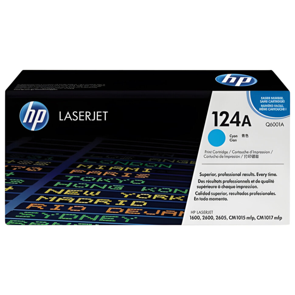 Картридж лазерный HP (Q6001A) ColorLaserJet CM1015/2600 и др, №124A, голубой, оригинальный, ресурс 2000 страниц, 360586