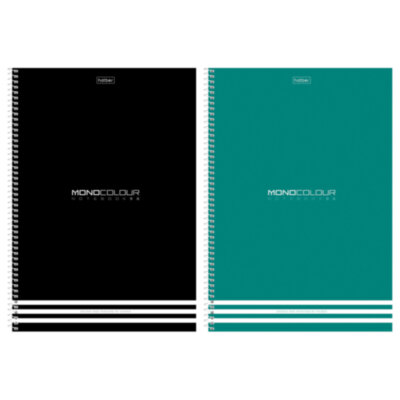 Тетрадь А4, 96 л., HATBER, спираль, клетка, матовая ламинация, тиснение, "MONOCOLOUR" (микс в ПУ), 093593, 96Т4лтВ1сп, 405705