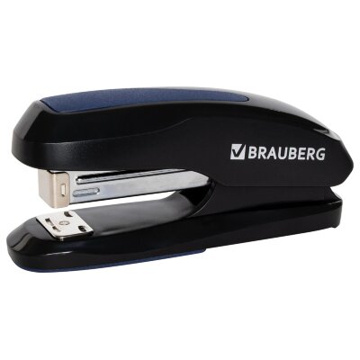 Степлер №24/6, 26/6 BRAUBERG "Extra", до 30 листов, черно-синий, 229084, 229084