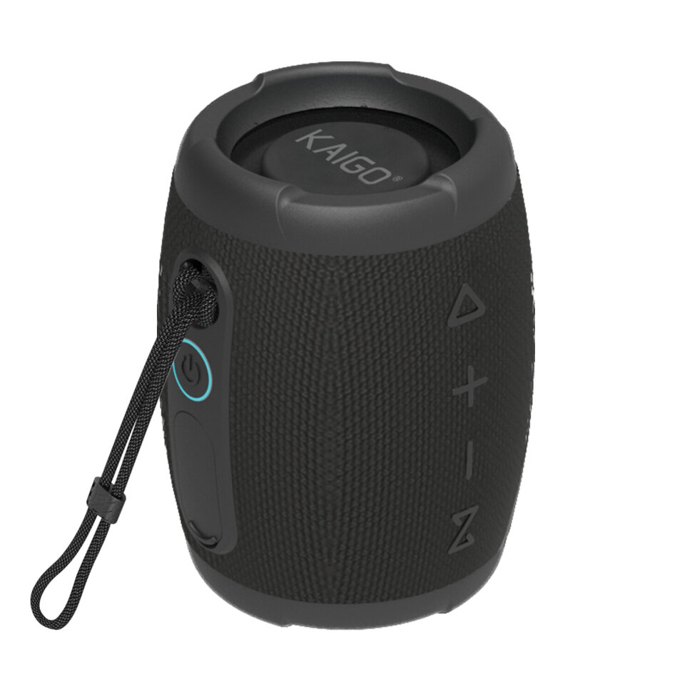 Колонка портативная KAIGO (КАЙГО) BT10T, 10 Вт, Bluetooth, USB, Micro SD, AUX, RGB, TWS, IPX7, черная, 514224, 514224