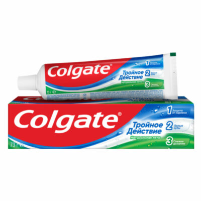 Зубная паста 50 мл COLGATE "Натуральная мята", тройное действие, с фторидом, 7891024128954, 609058