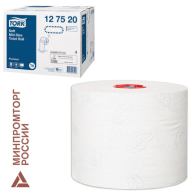 Бумага туалетная 90 м, Tellus/TORK (Система Т6) PREMIUM, КОМПЛЕКТ 27 рулонов, 2-слойная, белая, 127520/127521, 127837
