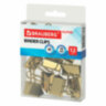 Зажимы для бумаг BRAUBERG EXTRA, КОМПЛЕКТ 12 шт., 19 мм, на 60 л., золотистые, европодвес, 229586, 229586