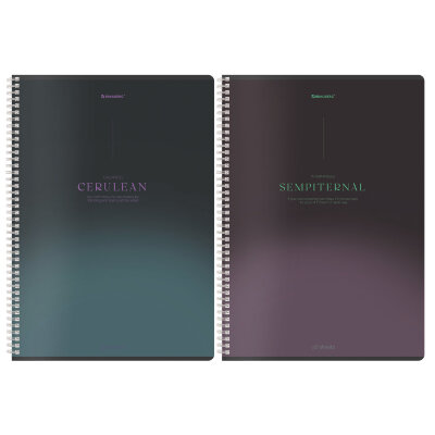 Тетрадь А4, 96 л., BRAUBERG, гребень, клетка, Soft Touch, "Peaceful" (микс в спайке), 405312, 8 штук, 405312