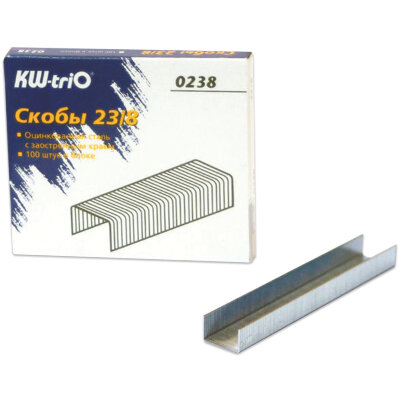 Скобы для степлера №23/8, 1000 штук, KW-trio, от 10 до 50 листов, 0238, -0238, 225134