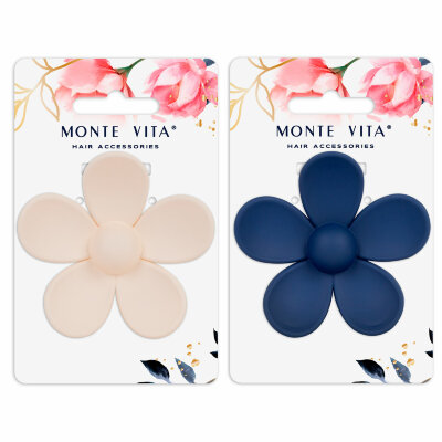 Краб для волос 7 см, soft-touch, АССОРТИ, MONTE VITA (МОНТЕ ВИТА), 457013, 12 штук, 457013
