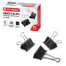 Зажимы для бумаг большие BRAUBERG, КОМПЛЕКТ 12 шт., 51 мм, на 230 листов, черные, картонная коробка, 220561, 220561