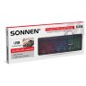 Клавиатура проводная USB, 104 плоские клавиши, LED-подсветка, SONNEN K308, черная, 513947, 513947