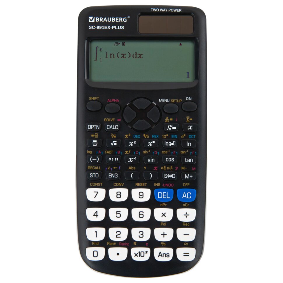 Калькулятор инженерный BRAUBERG SC-991EX-Plus (165х84 мм), 552 функции,10+2 разрядов, двойное питание, 271726, 271726