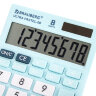Калькулятор настольный BRAUBERG ULTRA PASTEL-08-LB, КОМПАКТНЫЙ (154x115 мм), 8 разрядов, двойное питание, ГОЛУБОЙ, 250513, 250513