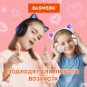 Наушники беспроводные игровые накладные, с ушками, светящиеся, черные DASWERK STN-28, 513803, 513803
