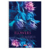 Тетрадь А4 96 л., HATBER, гребень, клетка, обложка картон, "Beautiful flowers" (микс в спайке), 086261, 96Т4В1гр, 405431