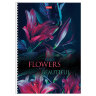 Тетрадь А4 96 л., HATBER, гребень, клетка, обложка картон, "Beautiful flowers" (микс в спайке), 086261, 96Т4В1гр, 405431