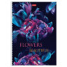 Тетрадь А4 96 л., HATBER, гребень, клетка, обложка картон, "Beautiful flowers" (микс в спайке), 086261, 96Т4В1гр, 405431