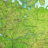 Карта России физическая 101х70 см, 1:8,5М, с ламинацией, интерактивная, европодвес, BRAUBERG, 112392, 112392