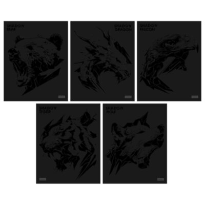 Тетрадь А5, 48 л., HATBER, скоба, клетка, матовая ламинация, 3D-лак, "Shadow" (микс в спайке), 093204, 48Т5лолВ1, 405710