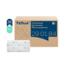 Полотенца бумажные 200 шт., Tellus/TORK (H3) ADVANCED, КОМПЛЕКТ 20 пачек, 2-слойные, белые, 23х23 см, V-сложение, 290184, 126508