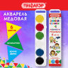 Краски акварельные медовые ПИФАГОР "ЭНИКИ-БЕНИКИ NEW", 6 цветов, картонная коробка европодвес, 192517, 192517