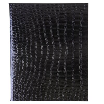 Тетрадь бумвинил А5 48 л., скоба, офсет №1, клетка, с полями, "ЧЕРНАЯ Metallic", CROCO, HATBER, 072232, 48Т5бвВ1, 405489