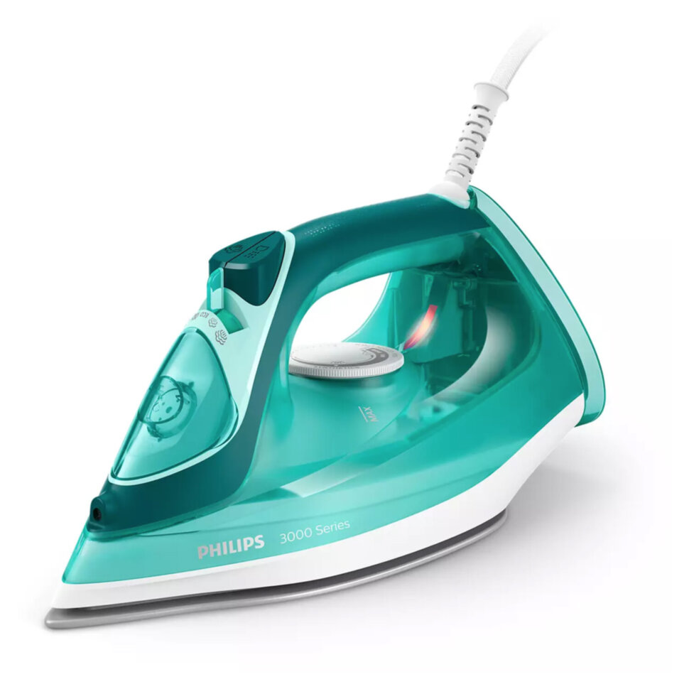 Утюг PHILIPS DST3030/70, 2400 Вт, керамическое покрытие, самоочистка, антикапля, автоотключение, бирюзовый, 456942
