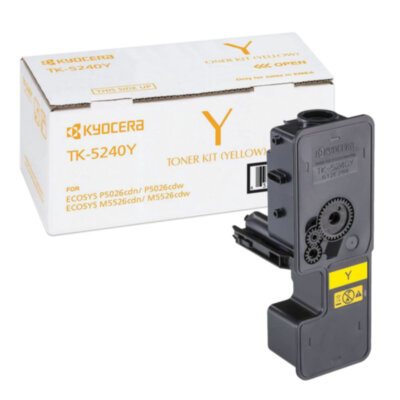 Тонер-картридж KYOCERA (TK-5240Y) P5026cdn/w/M5526cdn/w, ресурс 3000 стр., цвет желтый, оригинальный, 1T02R7ANL0, 320846