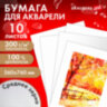 Бумага для акварели 300 г/м2 560x760 мм среднее зерно, 10 листов, BRAUBERG ART PREMIERE, 113238, 113238