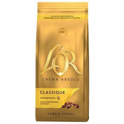 Кофе в зернах L’OR "Crema Absolu Classique" 1 кг, 8051298, 622078