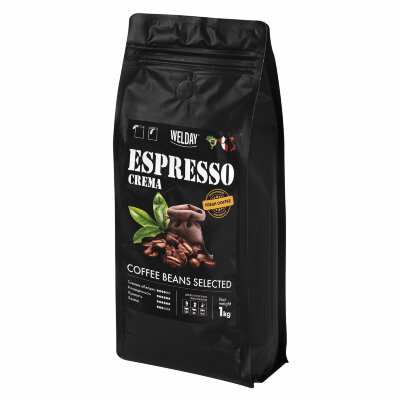 Кофе в зернах WELDAY (ВЭЛДЭЙ) "ESPRESSO Crema" 1 кг, 623439, УТ000015180, 623439