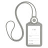 Бейдж вертикальный для пропуска и ID-карт, СИЛИКОНОВЫЙ, 85х54 мм, шнурок 42 см, серый, BRAUBERG, 238905, 238905