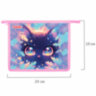 Папка для тетрадей ПИФАГОР А5, 1 отделение, пластик, на молнии, "Magic kitty", 273327, 273327