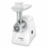Мясорубка BOSCH MFW2500W, 1500 Вт, производительность 1,7 кг/мин, металлический шнек, пластик, белая, 456933