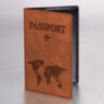Обложка для паспорта "Passport Map", мягкая экокожа, коричневая, STAFF, 238876, 10 штук, 238876
