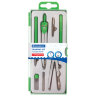 Готовальня BRAUBERG "Klasse", 7 предметов: циркуль+кронциркуль, рейсфедер + держатель, 2 вставки, грифель, 210344, 210344