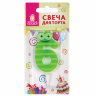 Свеча-цифра для торта "6" "С глазками", 6 см, ЗОЛОТАЯ СКАЗКА, с держателем, в блистере, 591409, 591409
