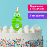 Свеча-цифра для торта "6" "С глазками", 6 см, ЗОЛОТАЯ СКАЗКА, с держателем, в блистере, 591409, 591409