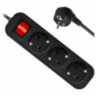 Удлинитель сетевой DEFENDER G330, 3 розетки, c заземлением, выключатель, 10А, длина 3 м, черный, 99334, 514031